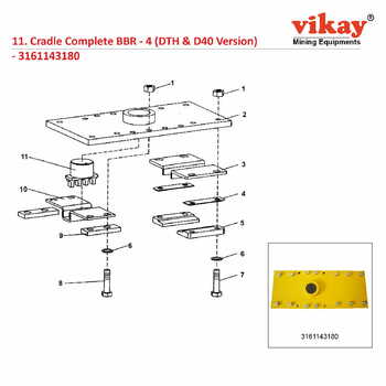 Cradle Complete BBR-4 Atlas Copco Wagon Drill Parts